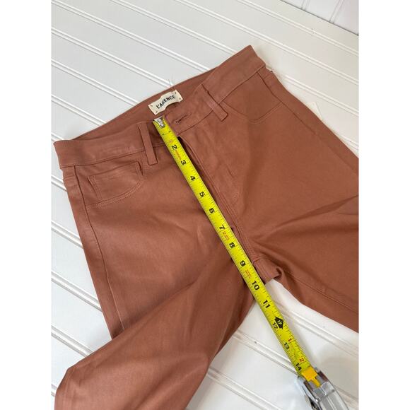 NWT L’AGENCE Skinny Wax Coated Pants Tan & Brown Cropped Skinny Bundle Size 25 - Picture 4 of 10
